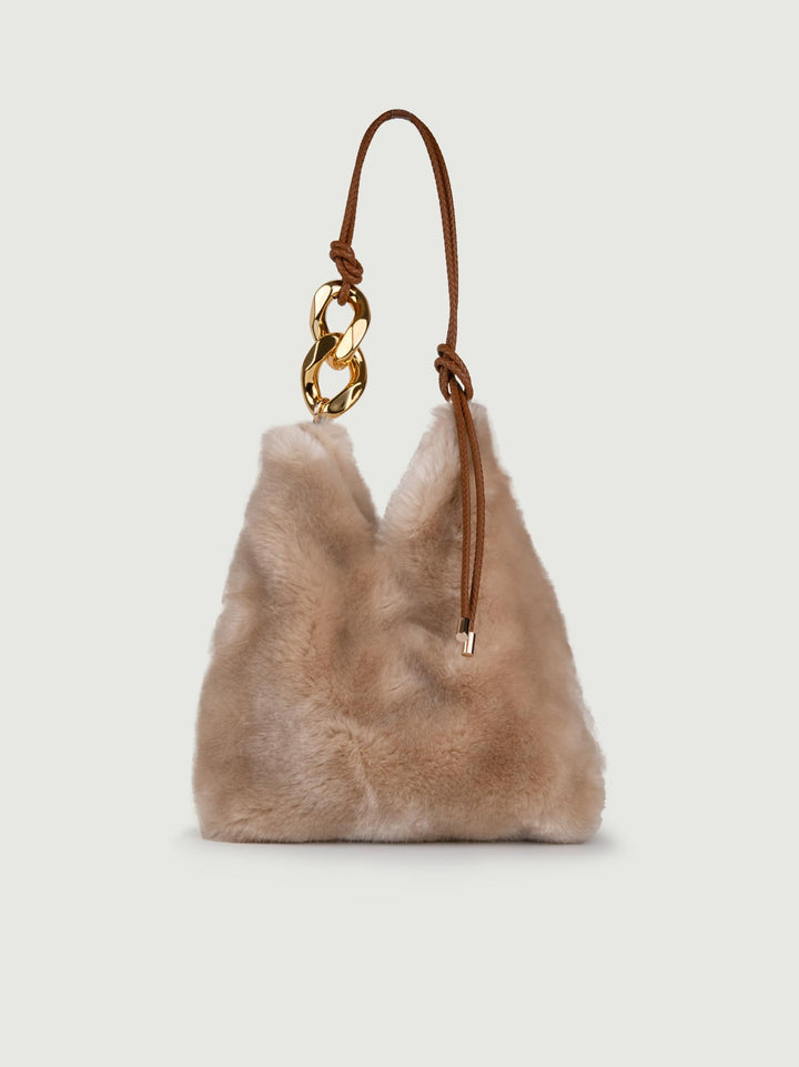 BORSA A SPALLA IN ECOPELLICCIA AVORIO LESLIE AVORIO A POINT ETC 