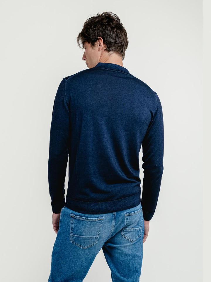 POLO DERBY IN LANA MERINO BLU NAVY 0009 24 FIESOLI DANIELE 