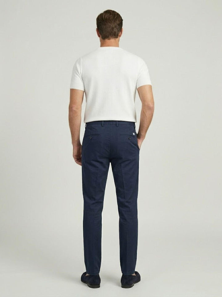 Pantalone chino con pences in cotone navy T623THI 892 NOLAB 
