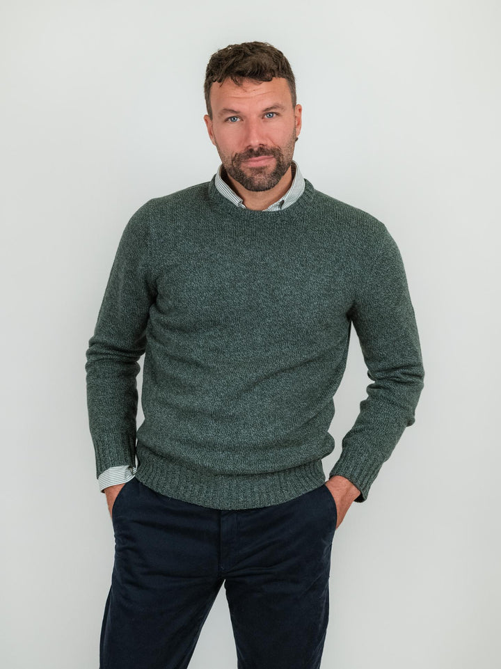 GIROCOLLO VERDE MELANGE MISTO CASHMERE 87071 416 ANDREA MORANDO 