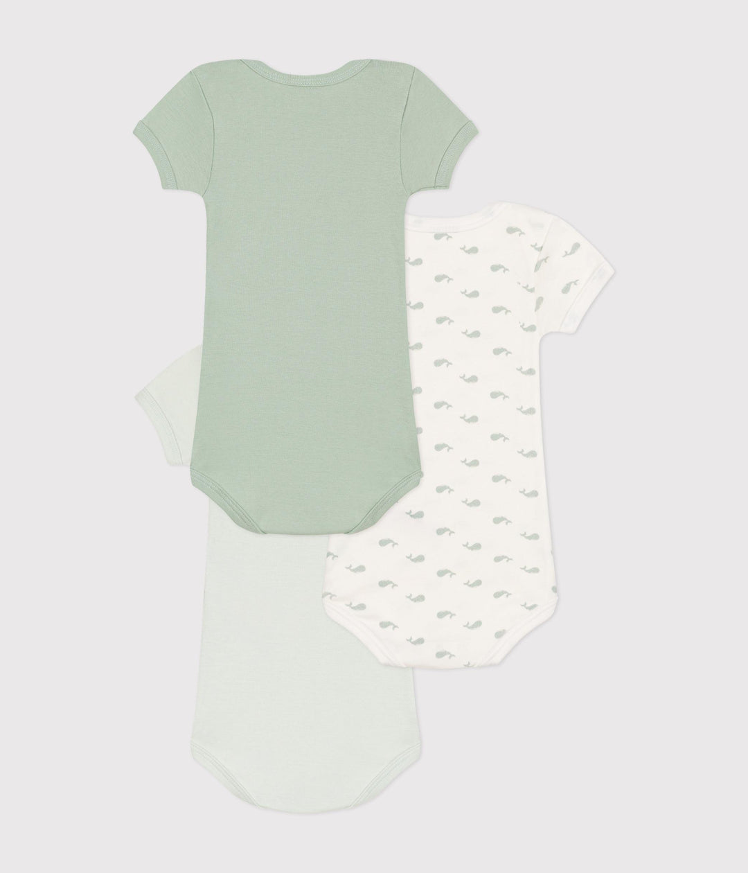 Confezione da 3 body a maniche corte con stampa balene A0BDY 00 PETIT BATEAU 