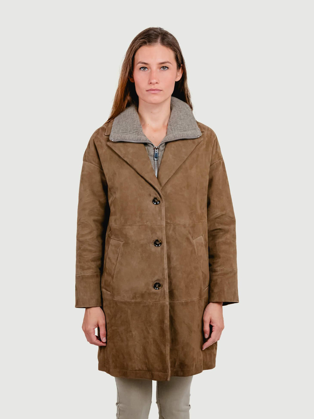 CAPPOTTO IN CAMOSCIO DUNA RENNA DUNA J33 JACK LEATHER 