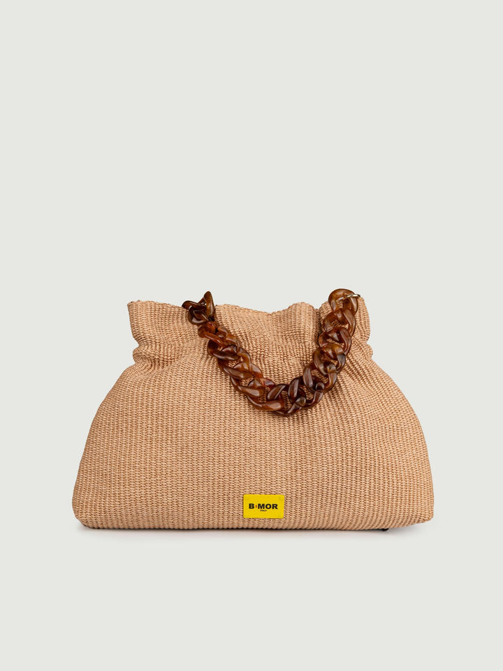 BORSA IN RAFIA CON TRACOLLA IN RESINA SWAG SWAGRAFIA RAFIA BIMOR 