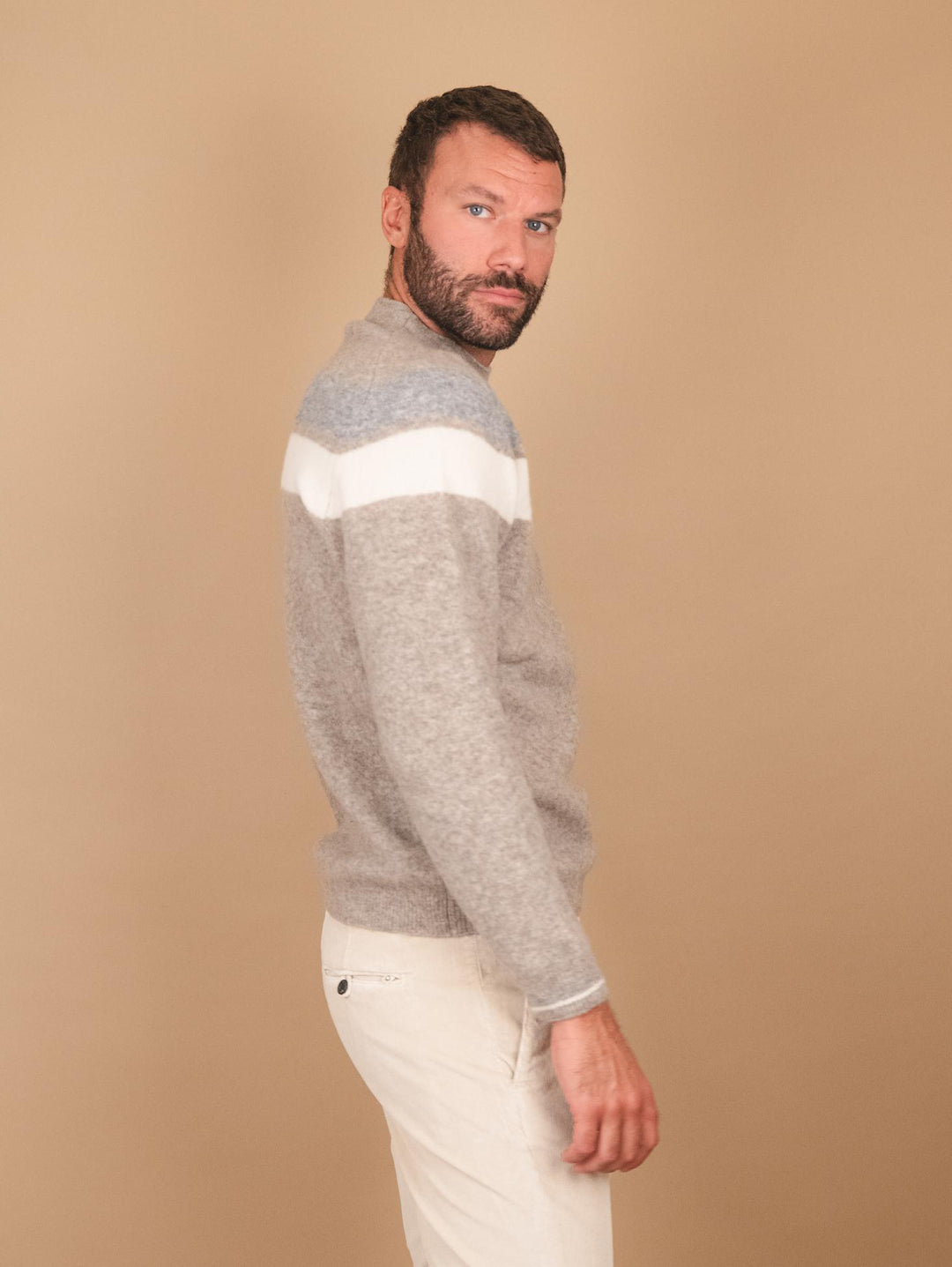 GIROCOLLO beige IN MISTO LANA MERINO 0094 0039 FIESOLI DANIELE 