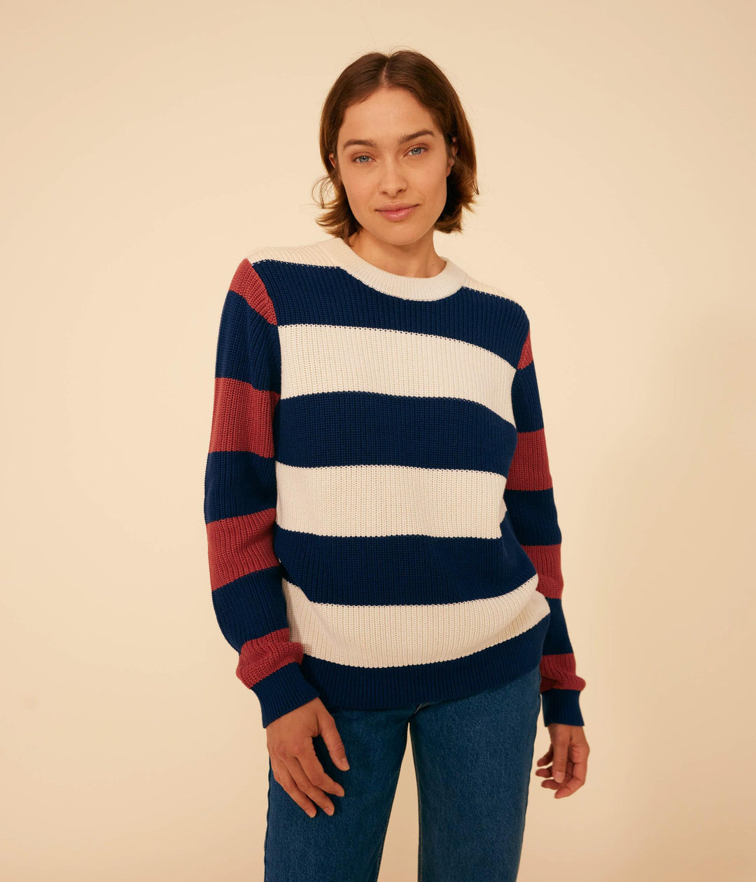 MAGLIONE IN COTONE RIGATO DONNA A09JX 01 PETIT BATEAU 