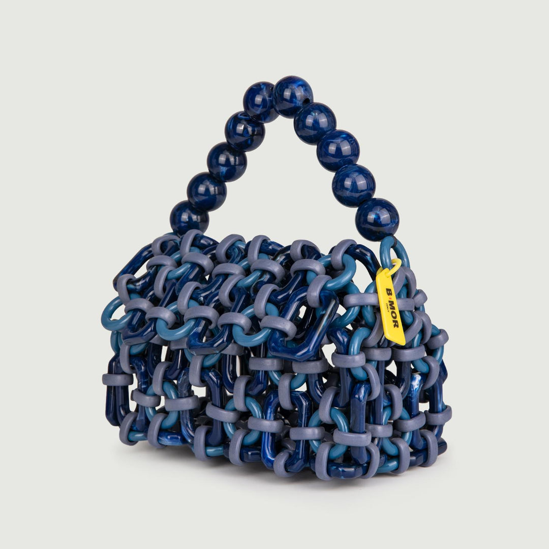 BORSA A BAULETTO IN RESINA MULTICOLOR BLU "BUBBLE" BUBBLE OCEANO BIMOR 