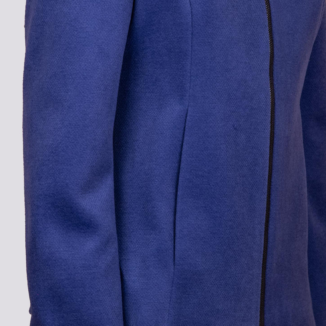 Giacca con zip e collo ampio in panno bluette 9416CDH 488 ANDREA MORANDO 