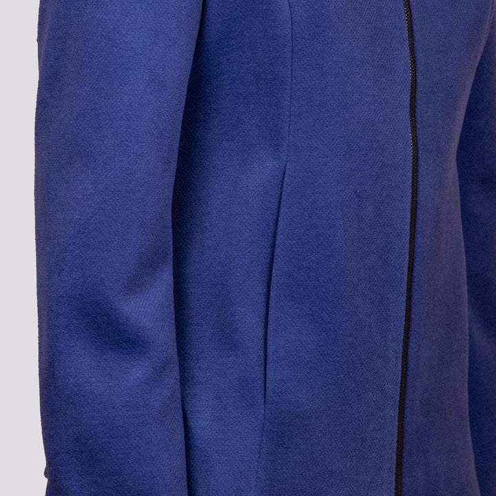 Giacca con zip e collo ampio in panno bluette 9416CDH 488 ANDREA MORANDO 