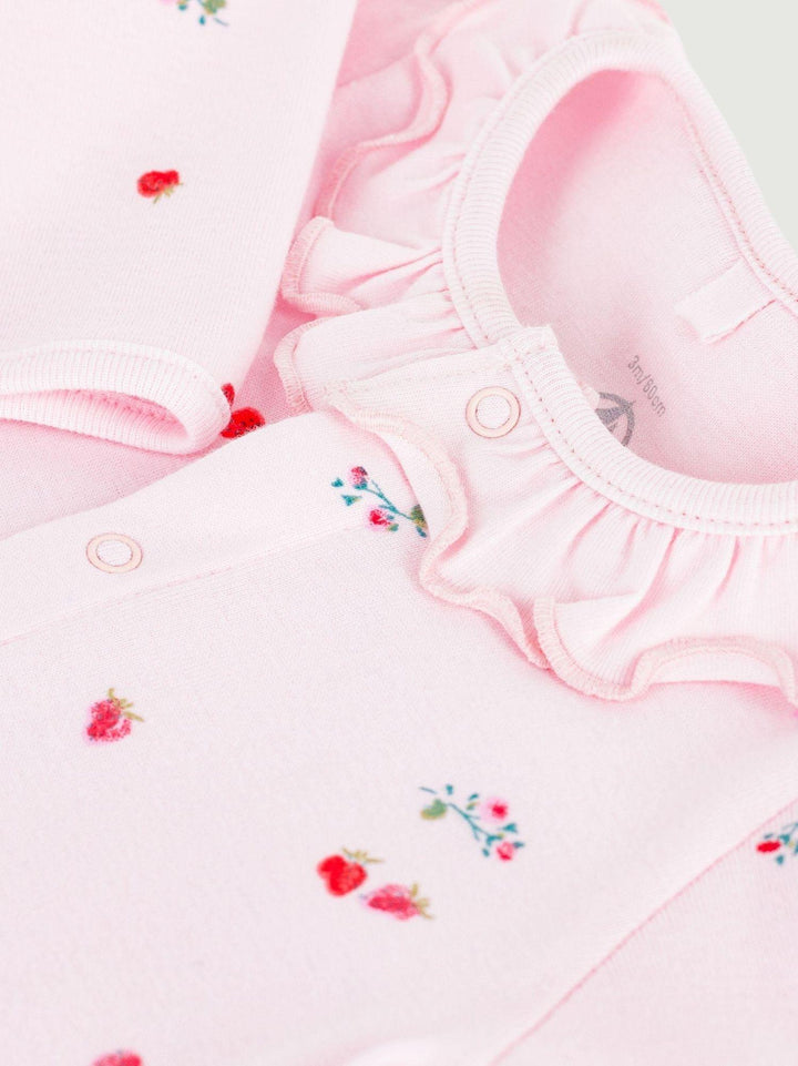 Tutina con piedini in cotone con stampa floreale A0F2T 01 PETIT BATEAU 