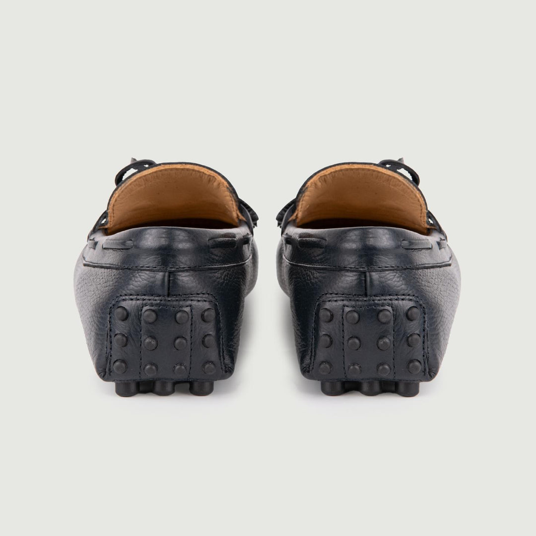 MOCASSINO CON GOMMINI IN PELLE NAVY