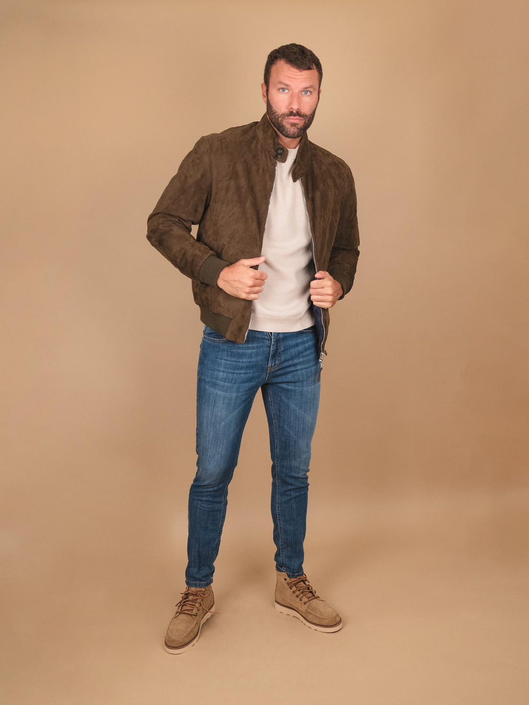 GIUBBOTTO IMBOTTITO IN CAMOSCIO "ELVIS" ELVIS 18 JACK LEATHER 
