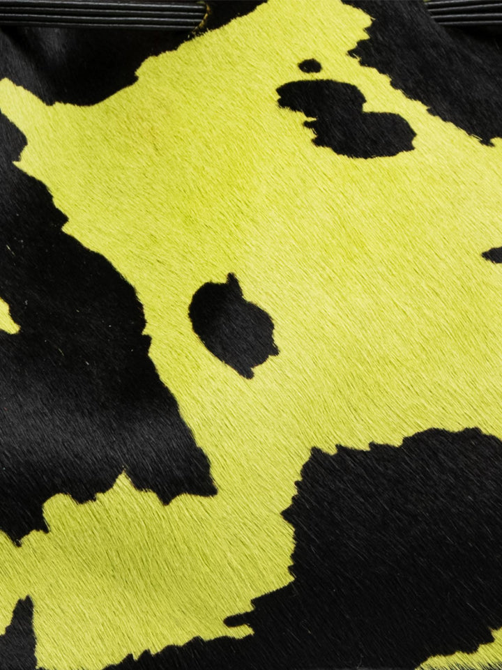 BORSA POCAHONTAS IN CAVALLINO COW PRINT LIME POCAHONTAS CAVALLINO VERDE BIMOR 