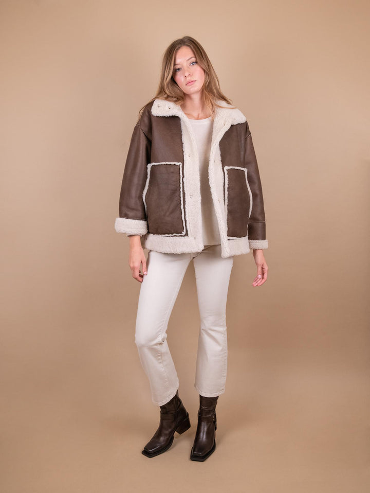 MONTONE "GIGR" REVERSIBILE IN PELLE MARRONE CHIARO GIGR 312 JACK LEATHER 