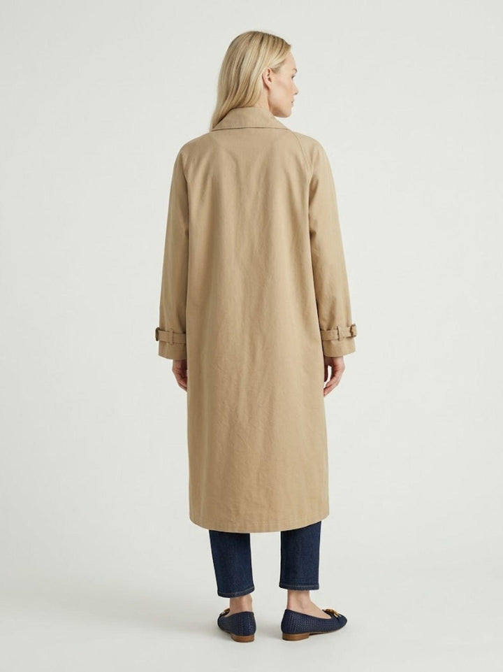 Trench lungo in cotone beige 9636 BEIGE ANDREA MORANDO 