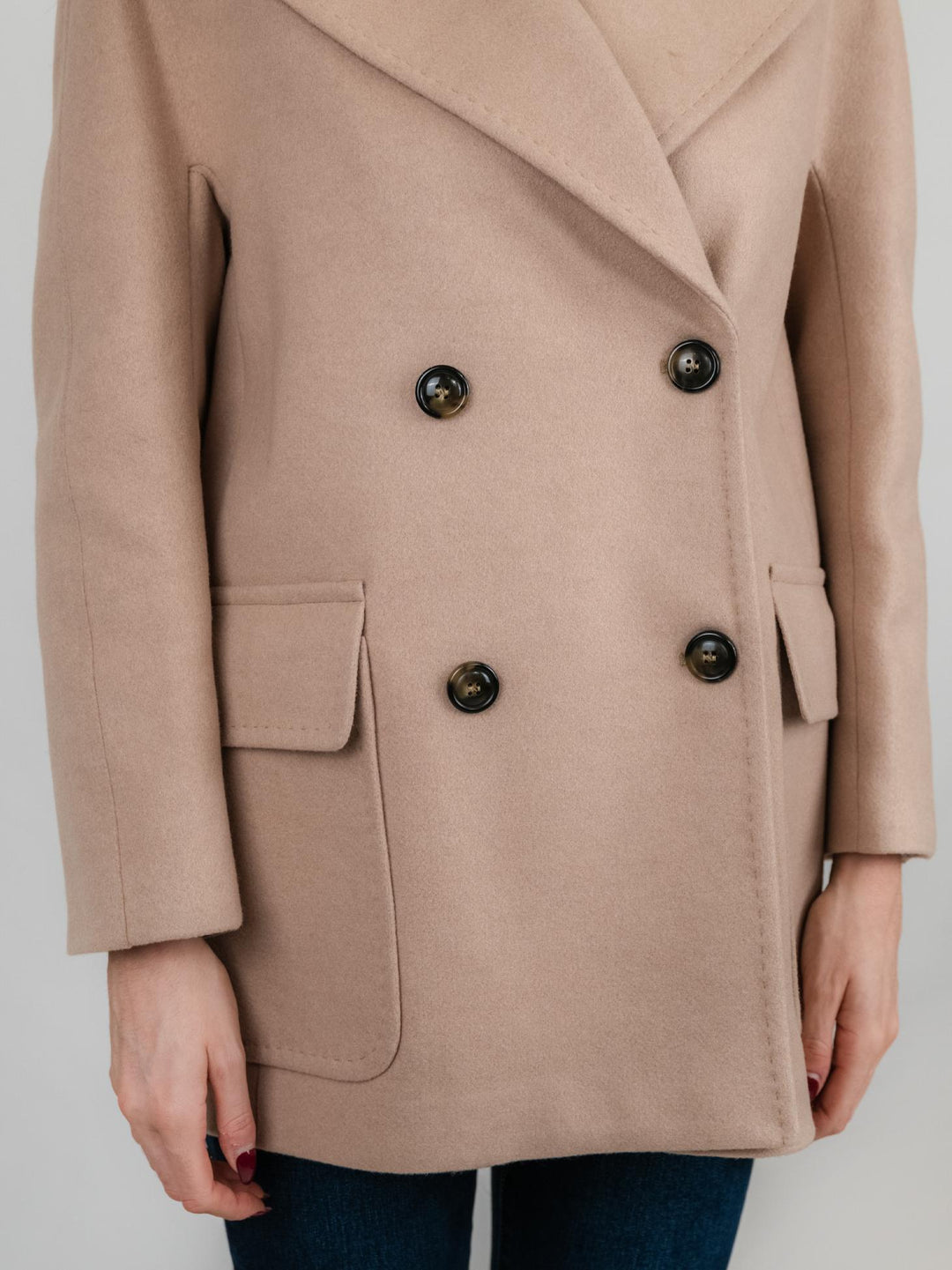 CAPPOTTO PEACOAT CON MAXI REVERS CAMMELLO 9833RO CAMMELLO ANDREA MORANDO 