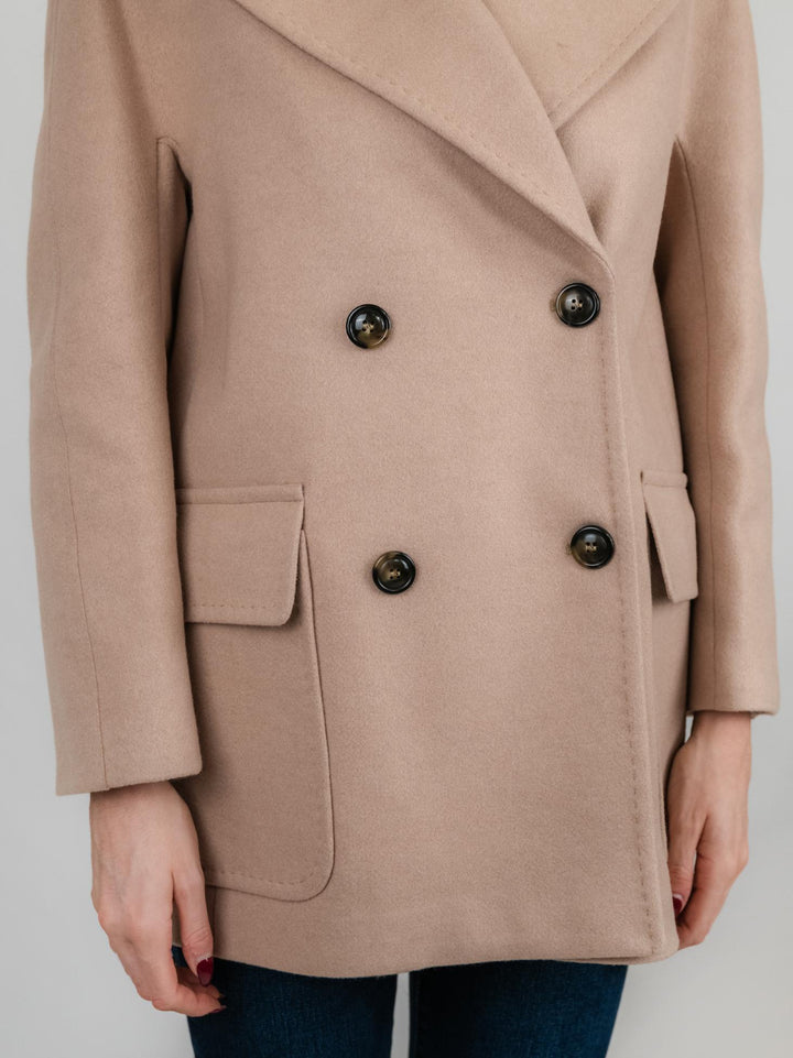 CAPPOTTO PEACOAT CON MAXI REVERS CAMMELLO 9833RO CAMMELLO ANDREA MORANDO 