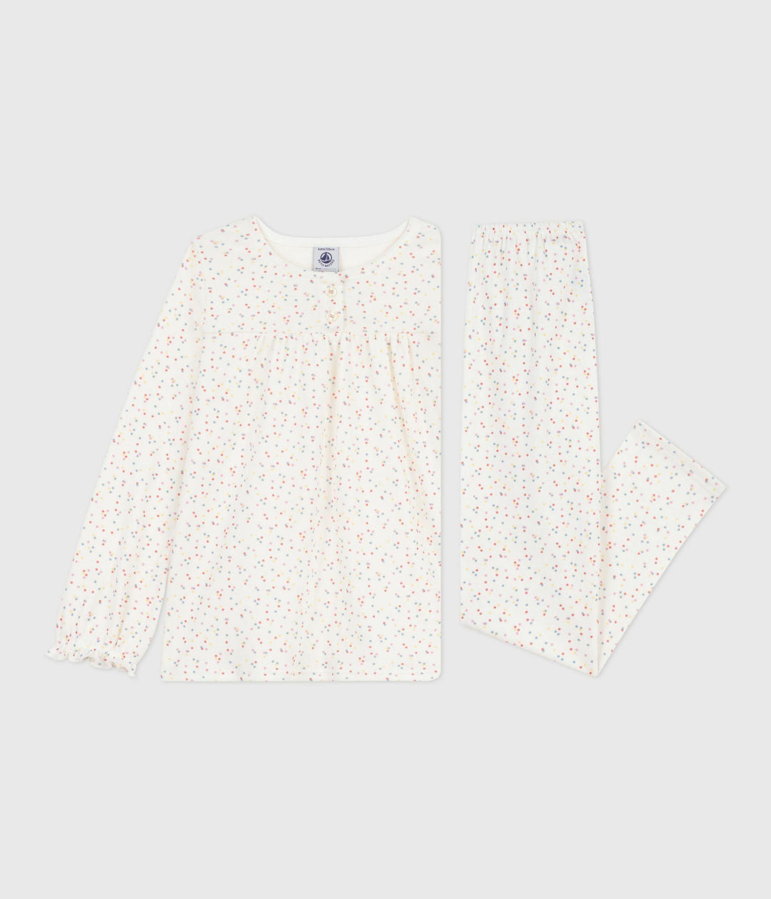 Pigiama in cotone con stampa a pois bambina A0E9N 01 PETIT BATEAU 