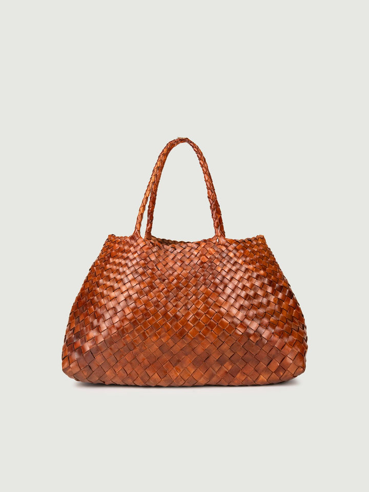 BORSA SHOPPER IN PELLE INTRECCIATA CUOIO FAVIGNANA 05 JACK LEATHER 