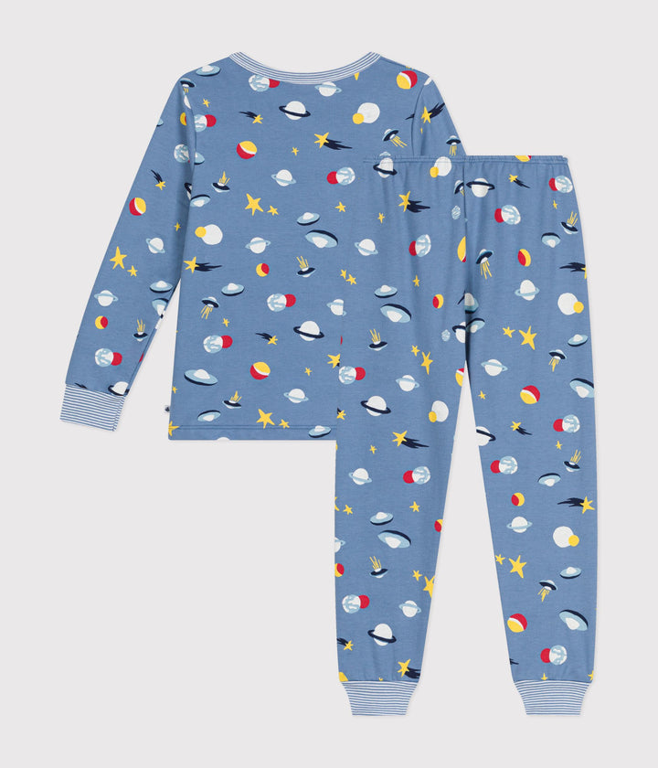 Pigiama in tessuto felpato con stampa spazio A0B88 01 PETIT BATEAU 