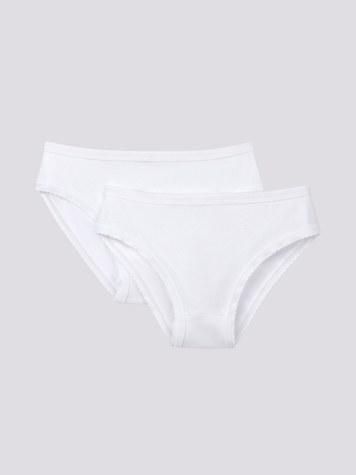CONFEZIONE DA 2 SLIP BIANCHI RAGAZZA A01DP 00 PETIT BATEAU 