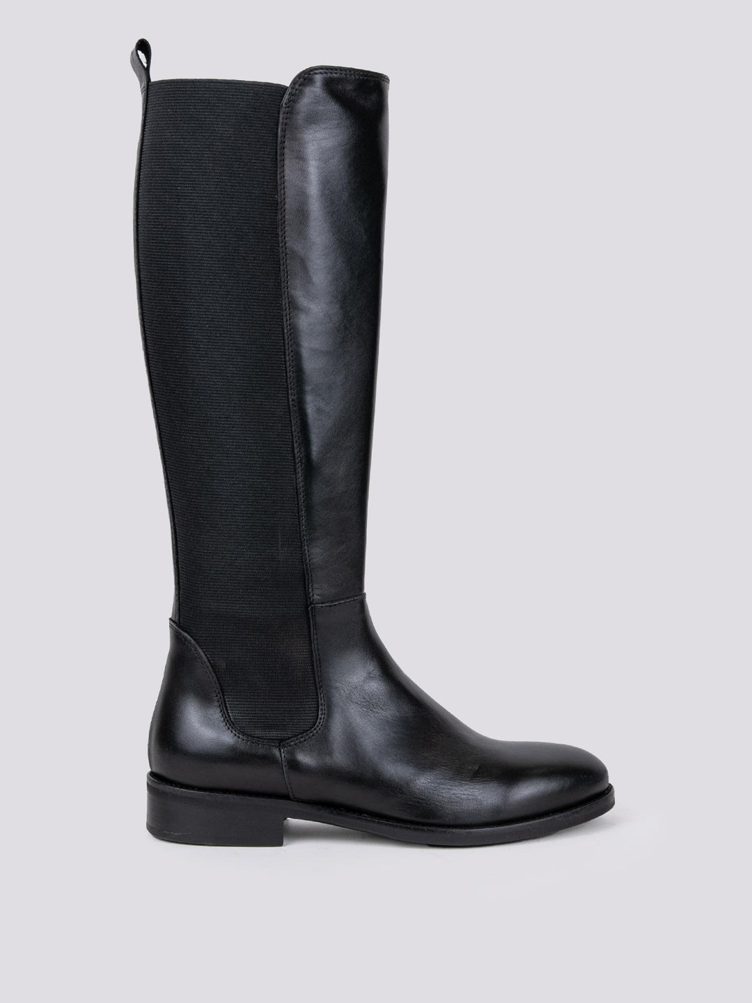 STIVALE ALTO CON MAXI ELASTICI IN PELLE NERO 3043 248 ANDREA MORANDO 