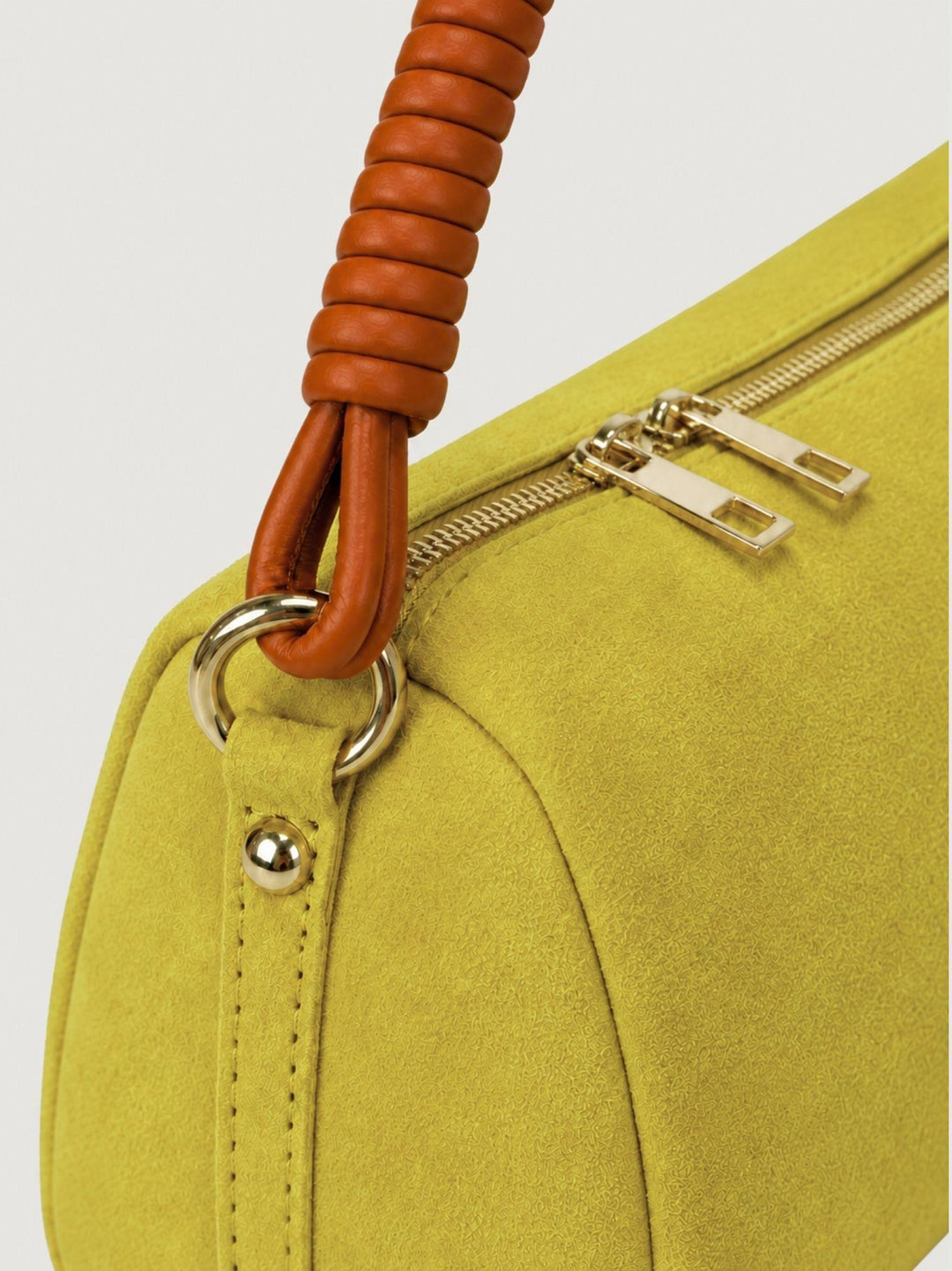 Borsa a spalla Mini Cube in pelle scamosciata lime MINI CUBE LIME BIMOR 