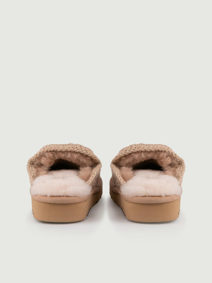 Pantofola MOU in pelle di montone Cammello FW10112 CAM MOU 