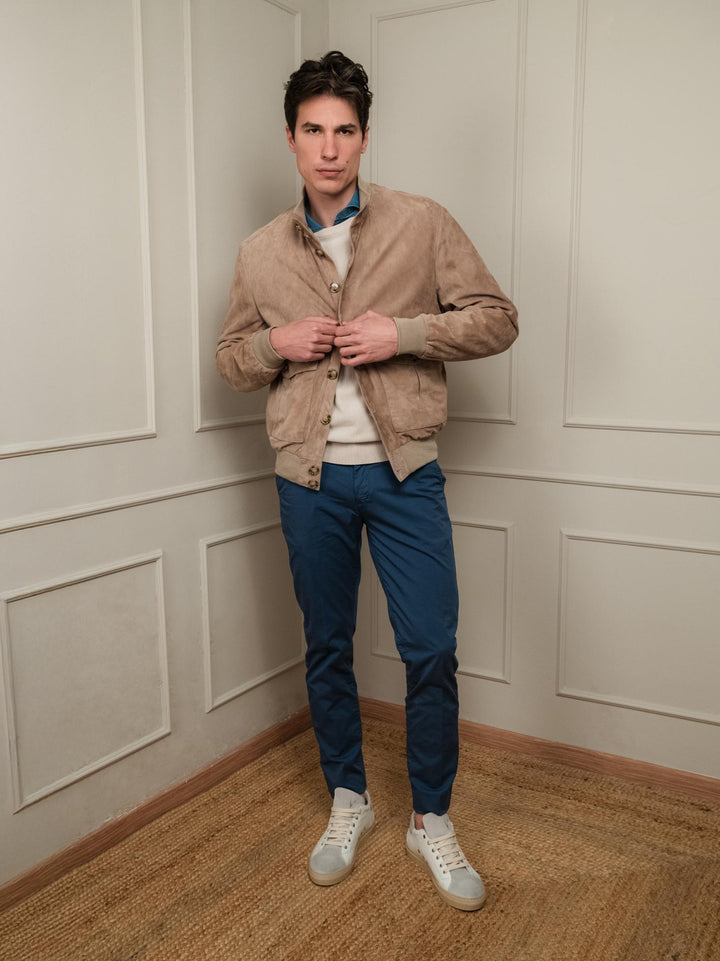 GIUBBOTTO IN CAMOSCIO BEIGE