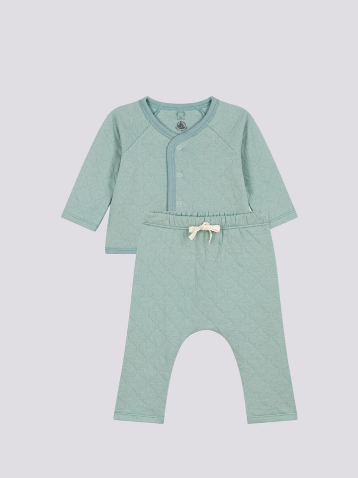 COMPLETO IN TUBIQUE TRAPUNTATO PER BEBÈ A085W 02 PETIT BATEAU 