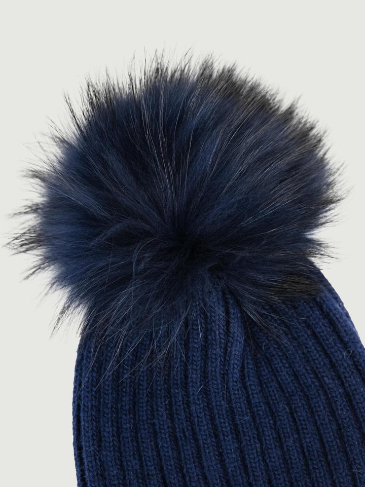 BERRETTO A COSTE BLU CON POM POM CP3628 BLU ANDREA MORANDO 