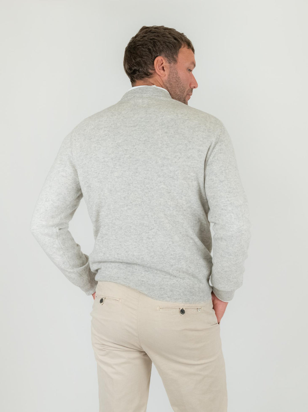 GIROCOLLO TRADER IN CASHMERE GRIGIO CHIARO TRADER LIGHT GREY ABSOLUT CASHMERE 