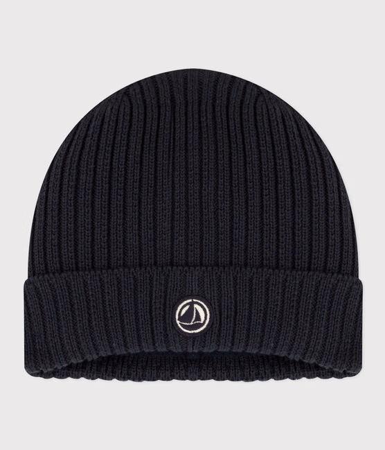 Cappello in maglia foderata in pile blu A0B0A 01 PETIT BATEAU 