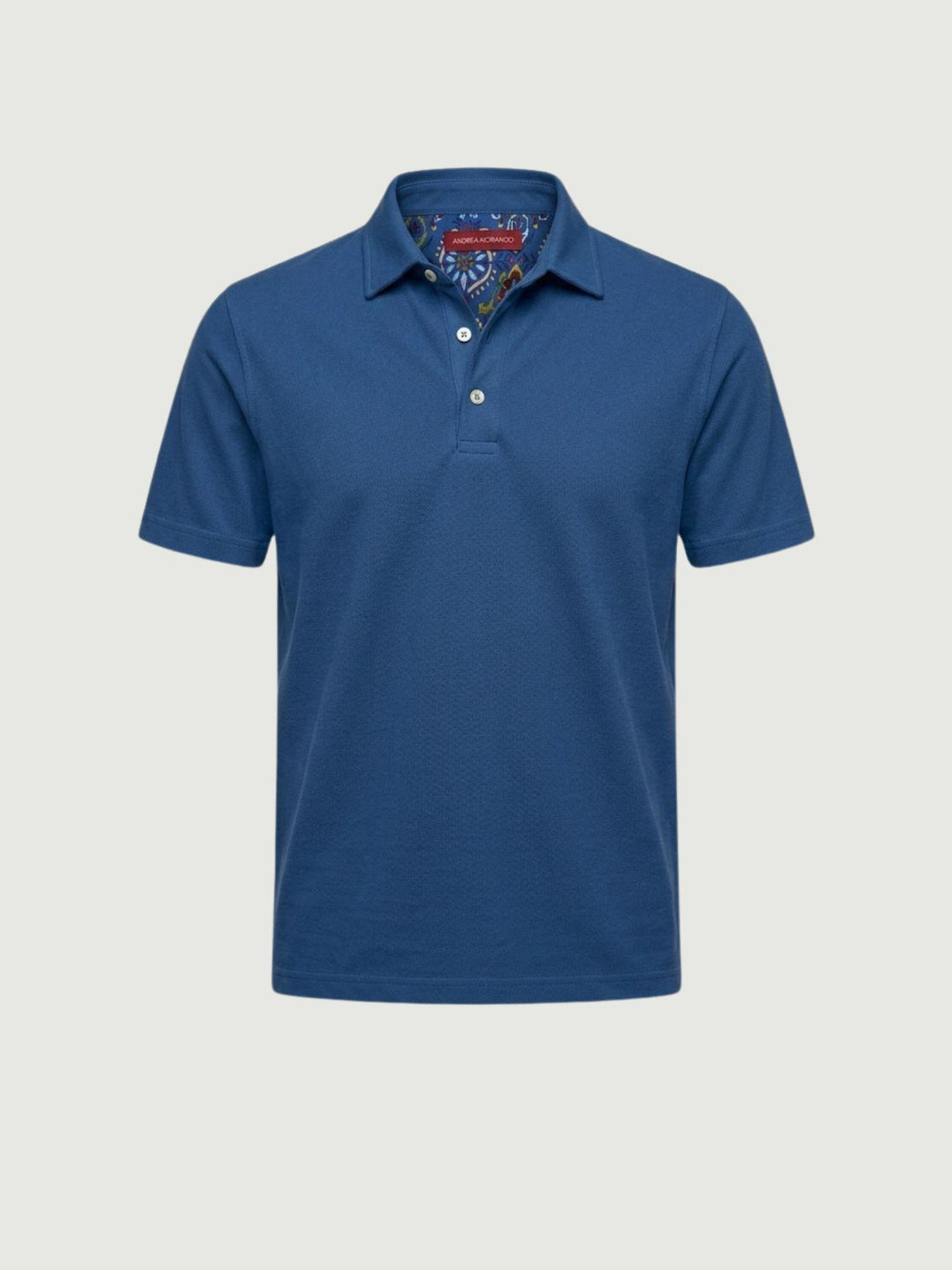 Polo in cotone piquet bluette BU26S07POPIQUETCOGMT 206 ANDREA MORANDO 