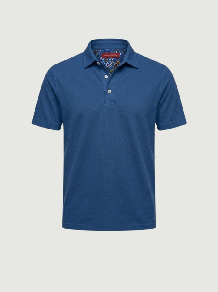 Polo in cotone piquet bluette BU26S07POPIQUETCOGMT 206 ANDREA MORANDO 