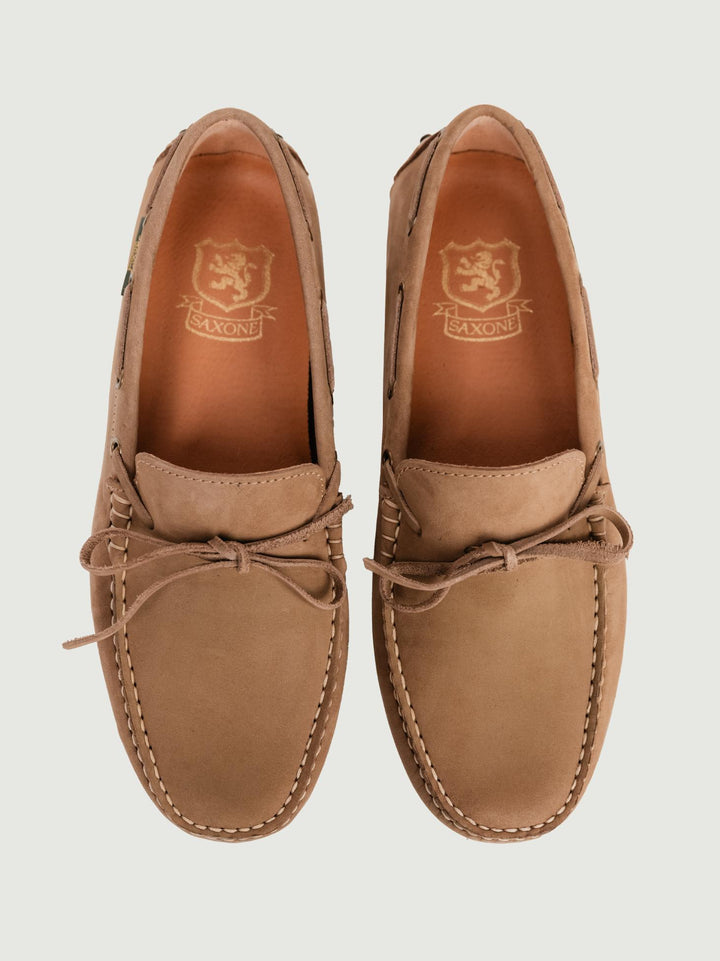 MOCASSINO CON GOMMINI IN CAMOSCIO BEIGE
