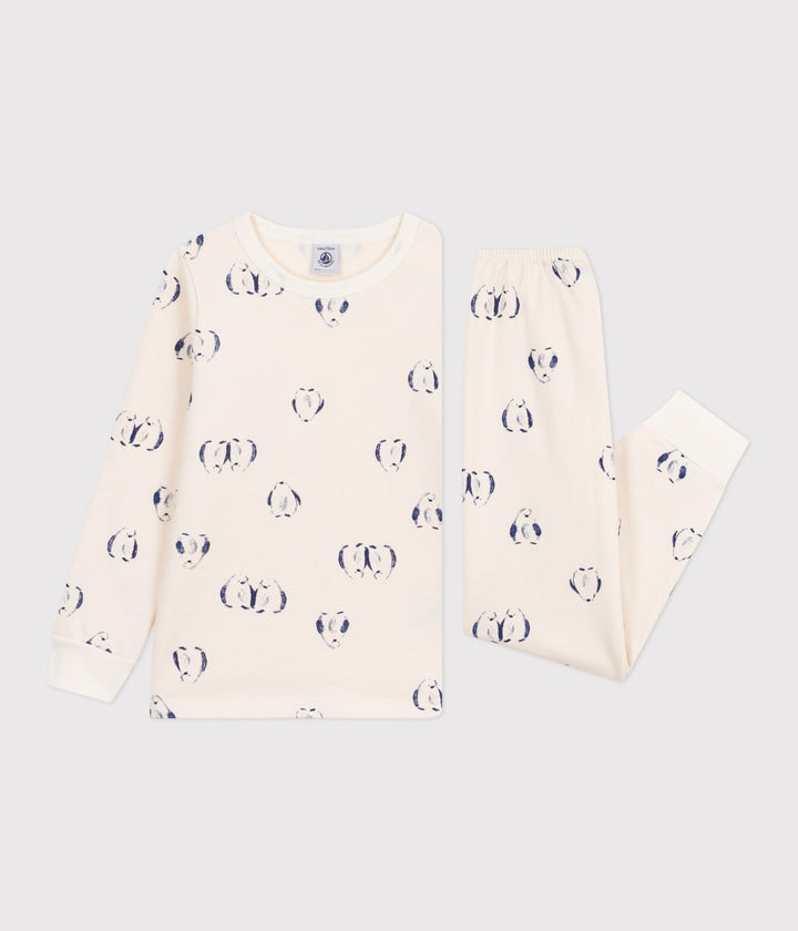 Pigiama bambino in tessuto felpato con pinguini stampati A0DS7 01 PETIT BATEAU 