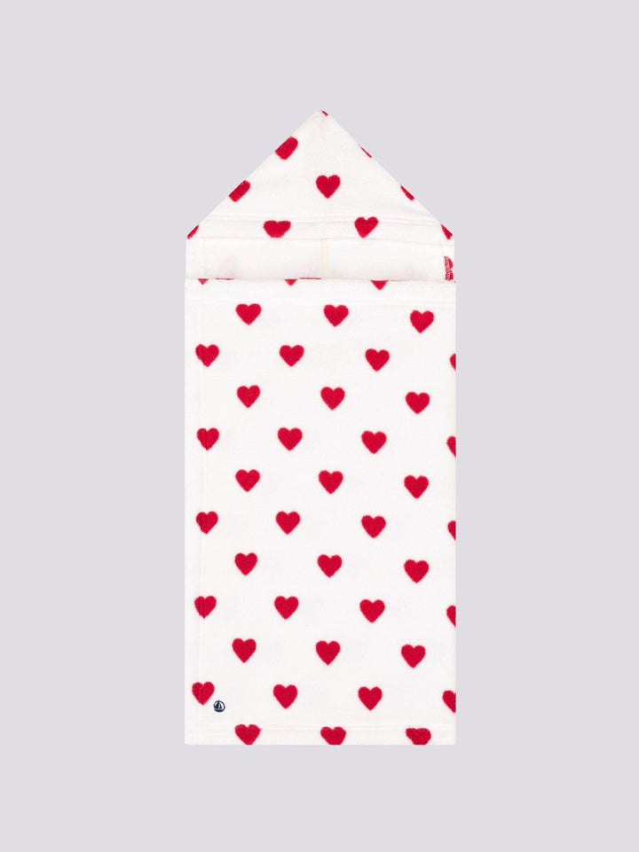 MANTELLINA DA BAGNO BEBÈ IN SPUGNA A CUORICINI A08SI 89 PETIT BATEAU 