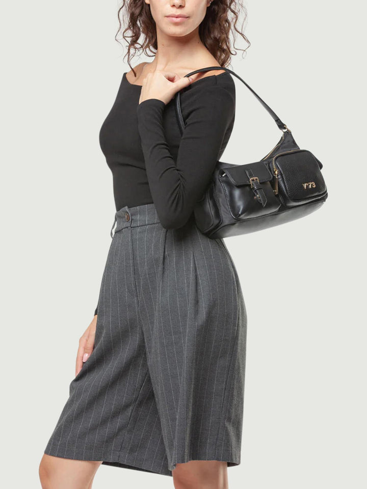 BORSA A SPALLA LILIANA IN NYLON NERO 73BS9EY02 NERO V73 