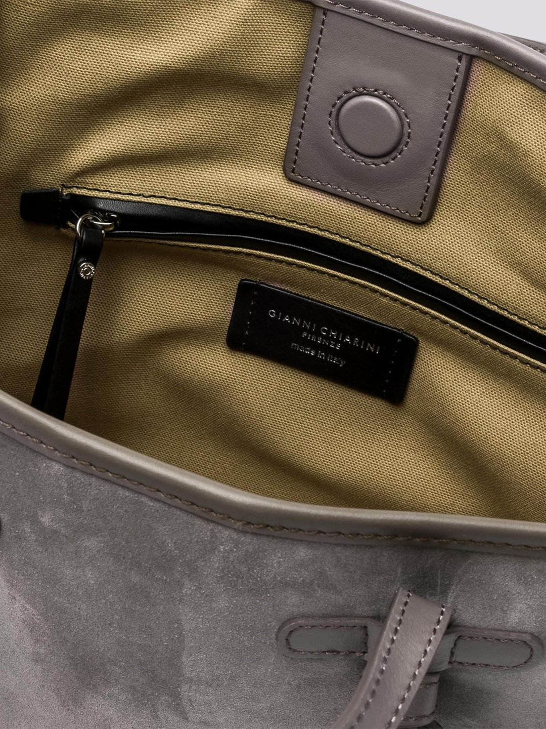TOTE MISS MARCELLA 32 in camoscio grigio chiaro BS 9752 CM-PL 9210 GIANNI CHIARINI 