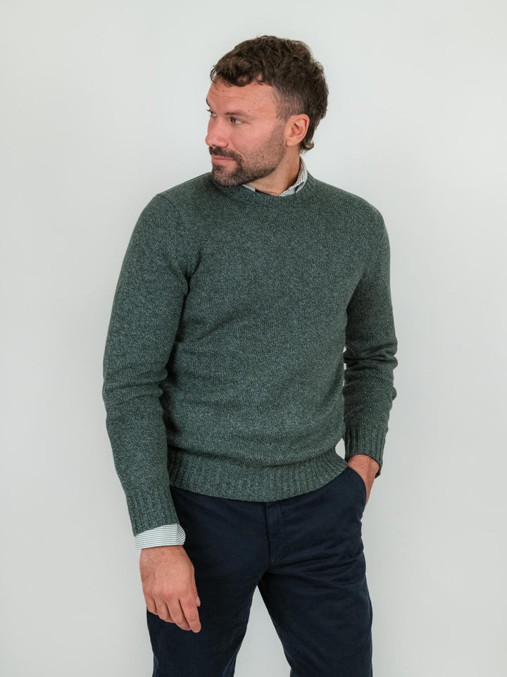 GIROCOLLO VERDE MELANGE MISTO CASHMERE 87071 416 ANDREA MORANDO 