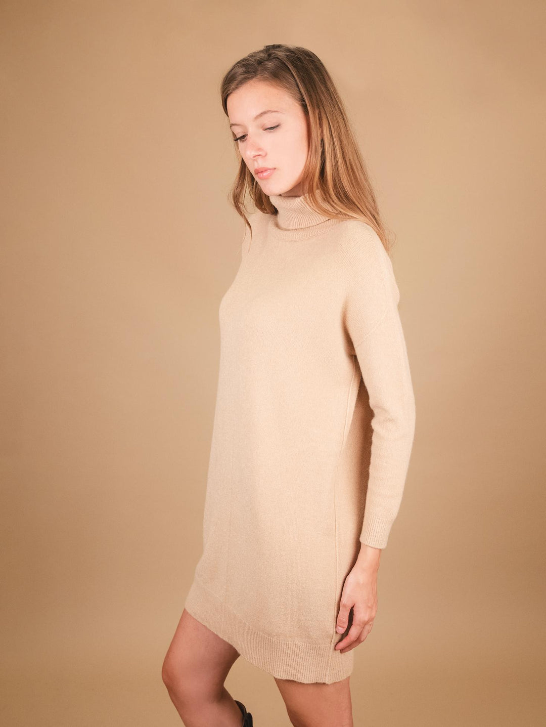 MAGLIA ABITO CON COLLO ALTO BEIGE 0370/225 0234 BIMOR 