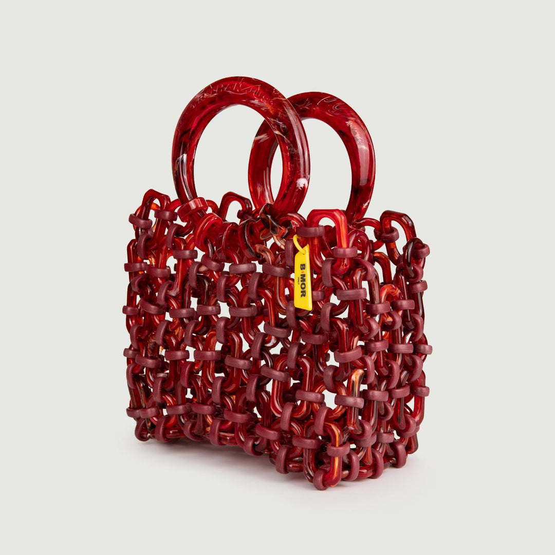 BORSA CON MANICI IN RESINA ROSSA "DOLL" DOLL BORDEAUX BIMOR 