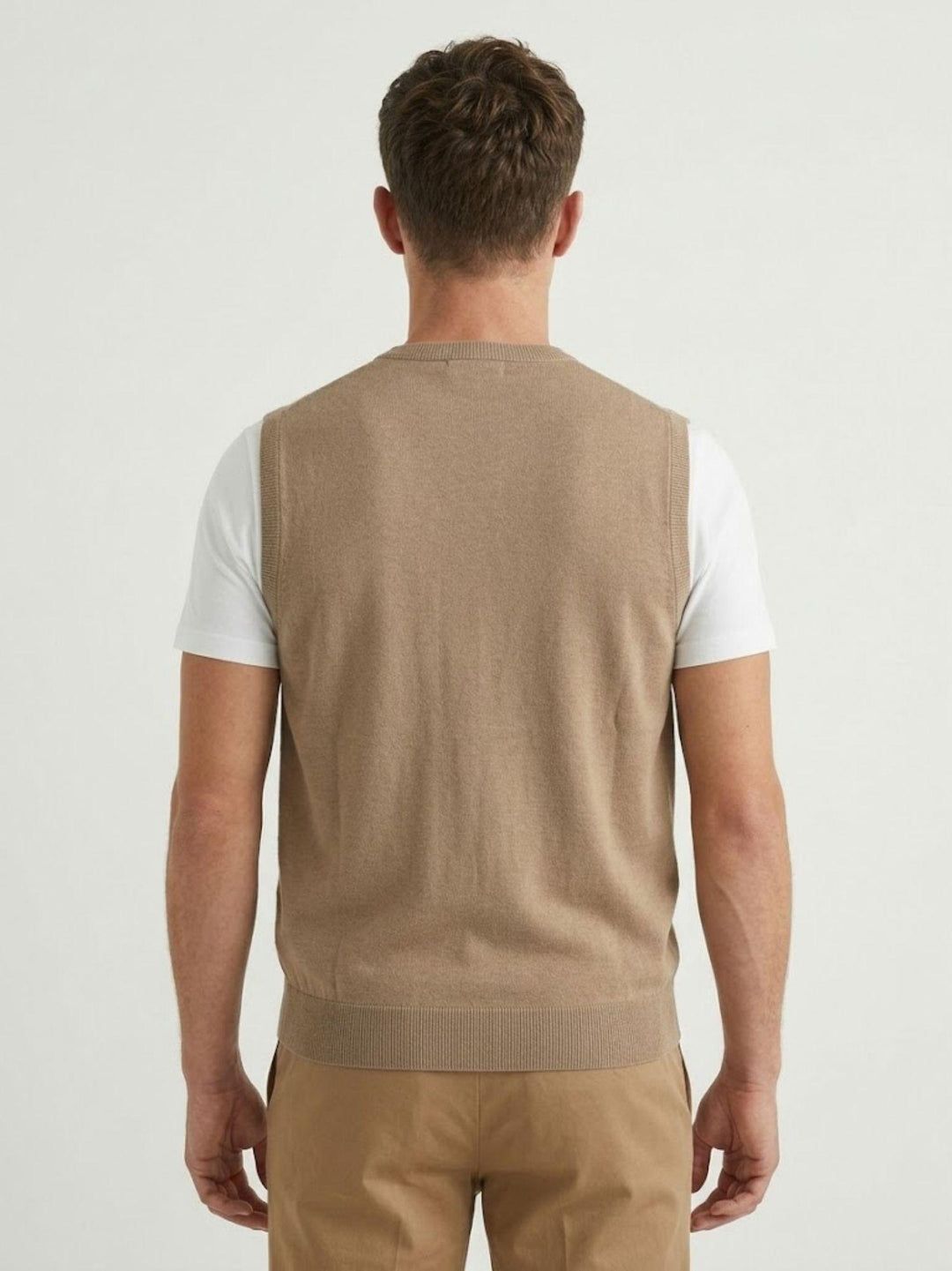 Gilet in maglina beige 3702900 672 ANDREA MORANDO 