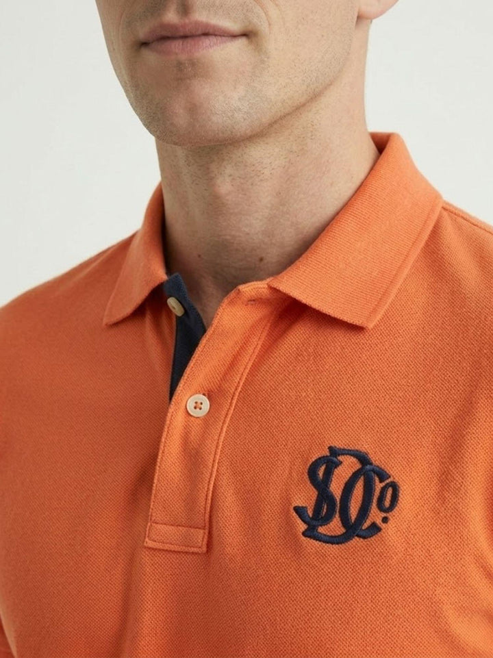 Polo piquet Monogram arancio navy M1110465A K1A SUPERDRY 