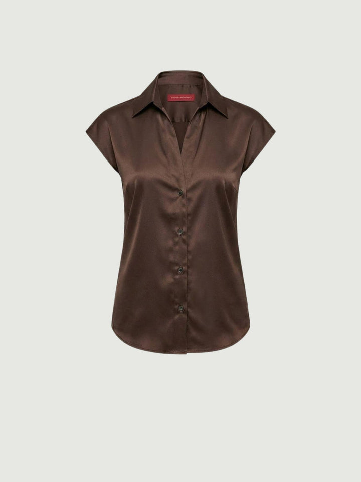 Camicia maniche corte cioccolato 4428 CIOCCOLATO ANDREA MORANDO 