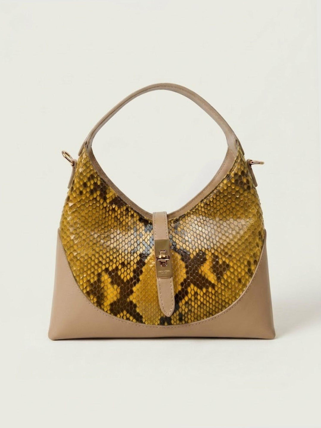 Borsa a spalla Elly in pelle di pitone gialla ELLY-PITONE GIALLO BIMOR 