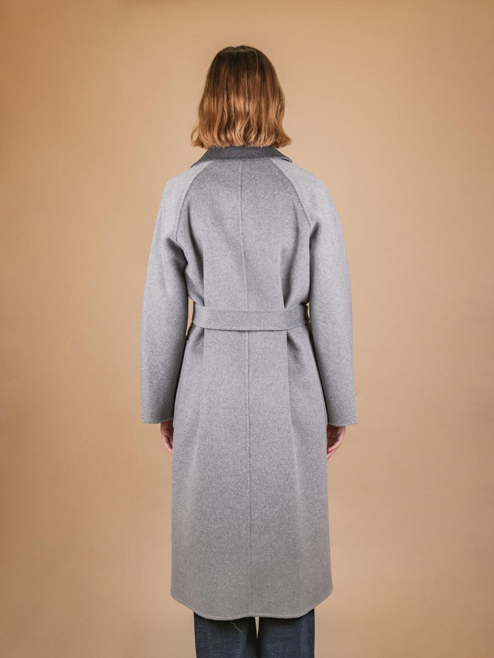 CAPPOTTO REVERSIBILE IN MISTO LANA ANTRACITE E GRIGIO PERLA 862D GRIGIO ANDREA MORANDO 