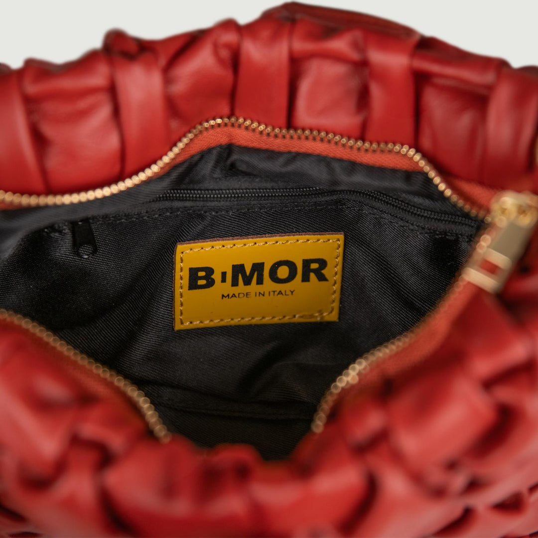 BORSA IN PELLE INTRECCIATA MATTONE "CURLY" CURLYNEW MATTONE BIMOR 