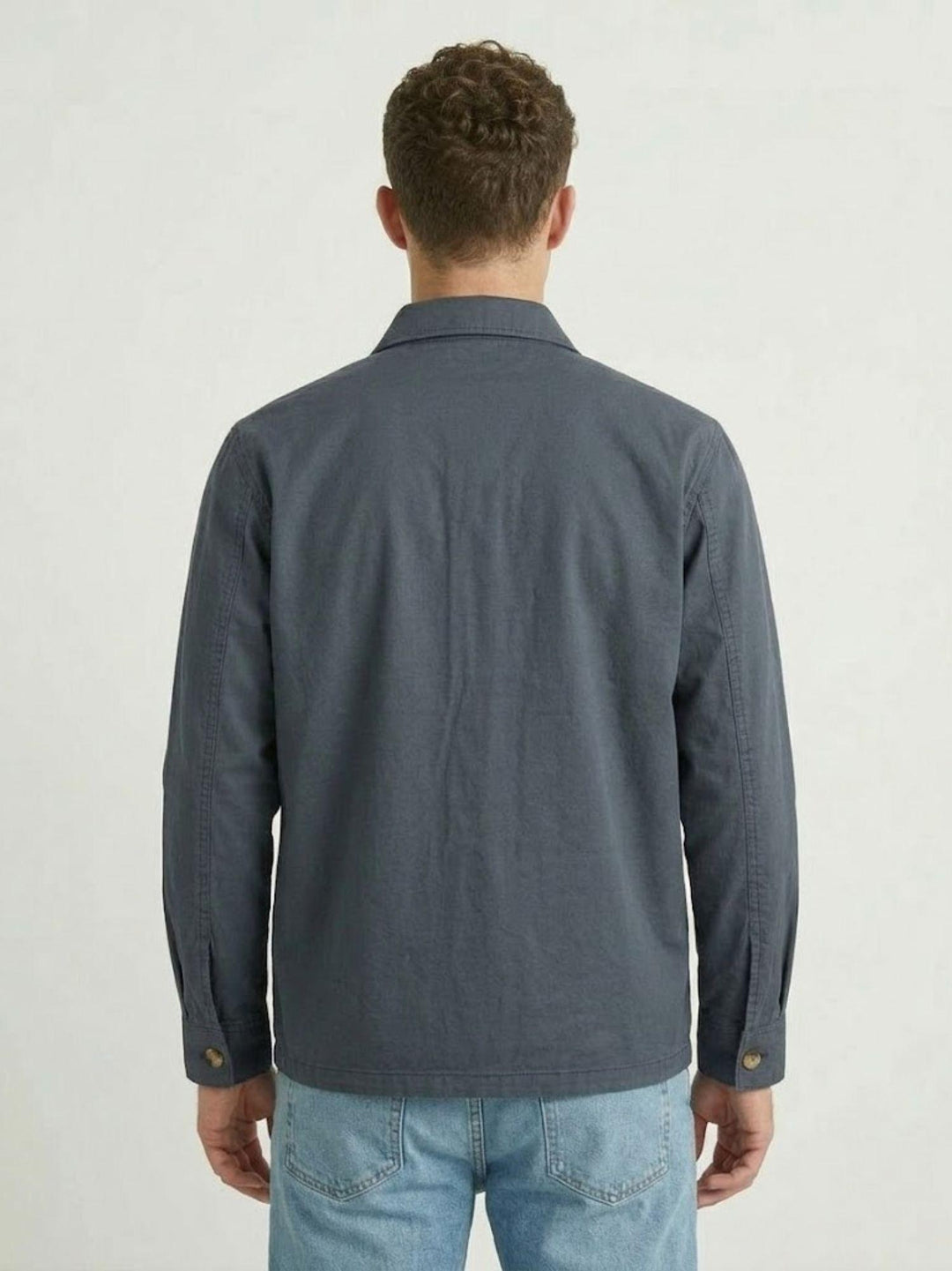 Camicia overshirt in cotone blu acciaio 5455426 220 ANDREA MORANDO 