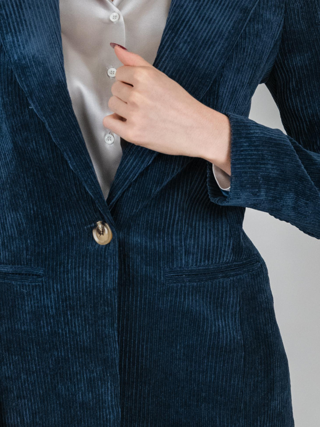 BLAZER VELLUTO BLU A COSTE GIA5455 AVIO ANDREA MORANDO 